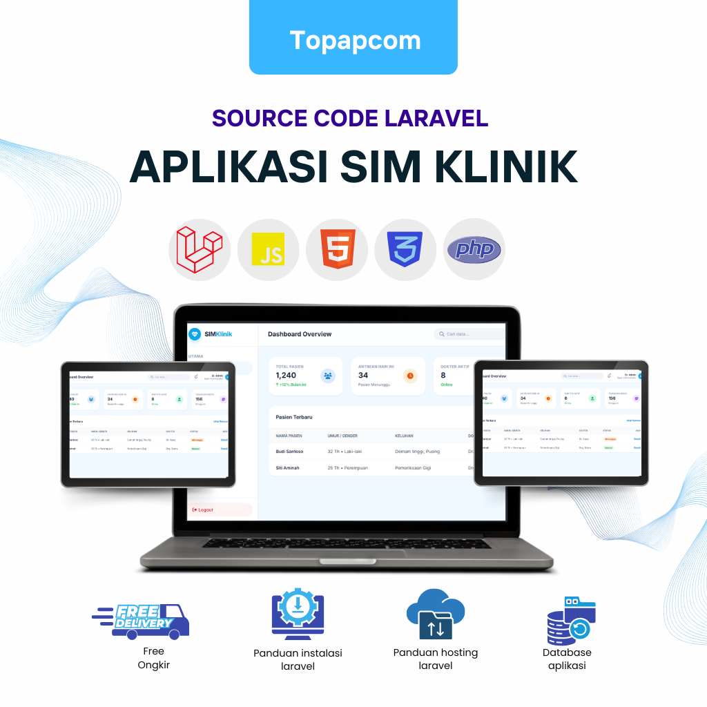 Source Code Aplikasi SIM Klinik Laravel | Source Code & Database