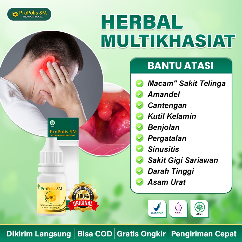 Propolis SM Brazil 100% Asli Obat Herbal Multikhasiat Sakit Telinga Amandel Cantengan Benjolan Kutil