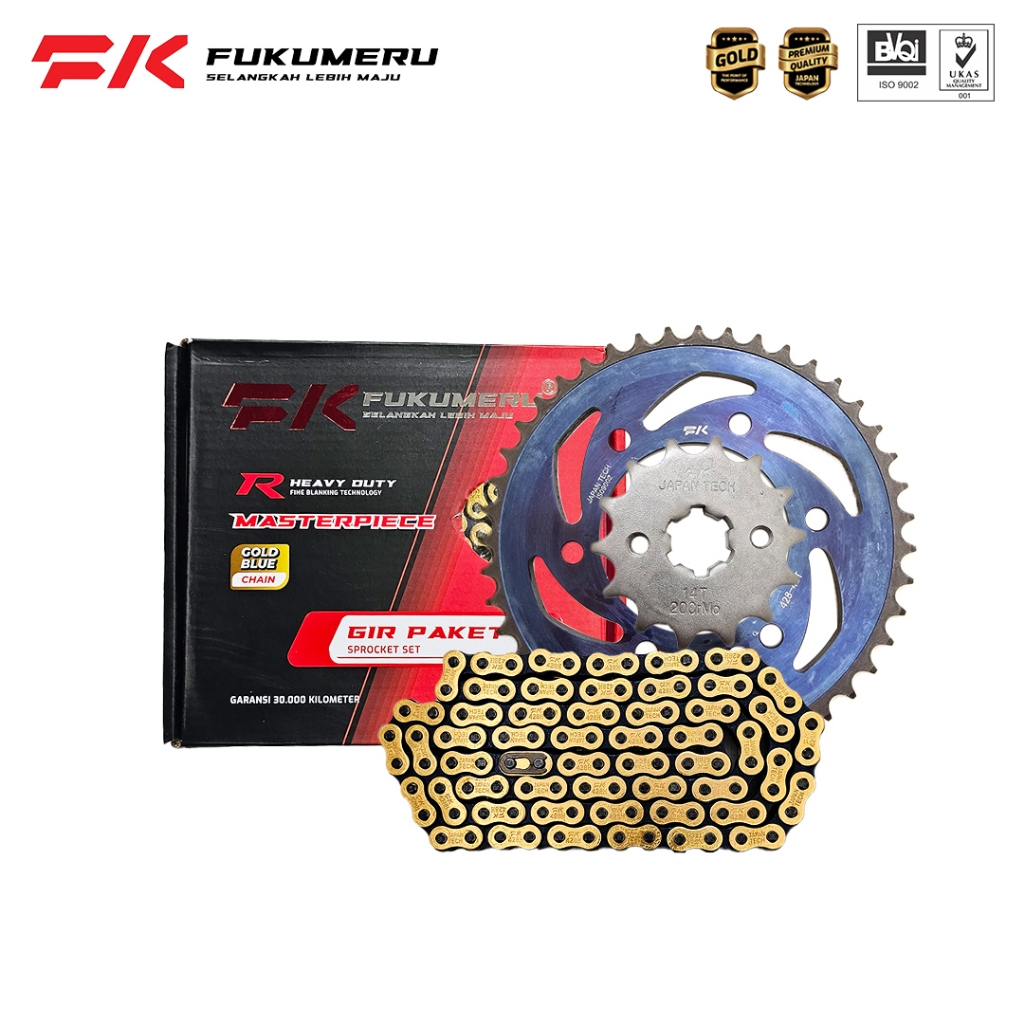 FUKUMERU Gear Set Gir Paket Vixion New Gold Blue