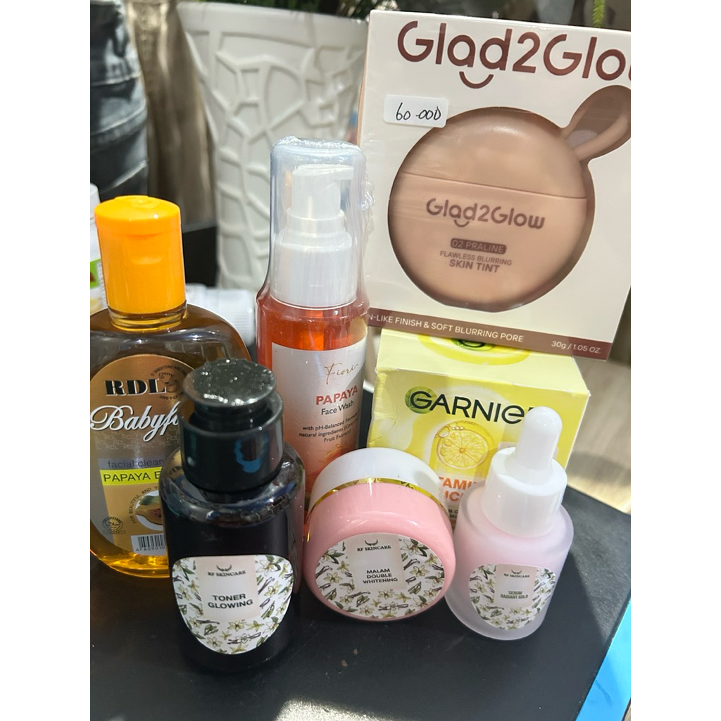 paket RF skincare untuk wajah flek kusam glowing paket lengkap doubleee cepat glowing ( link pesanan