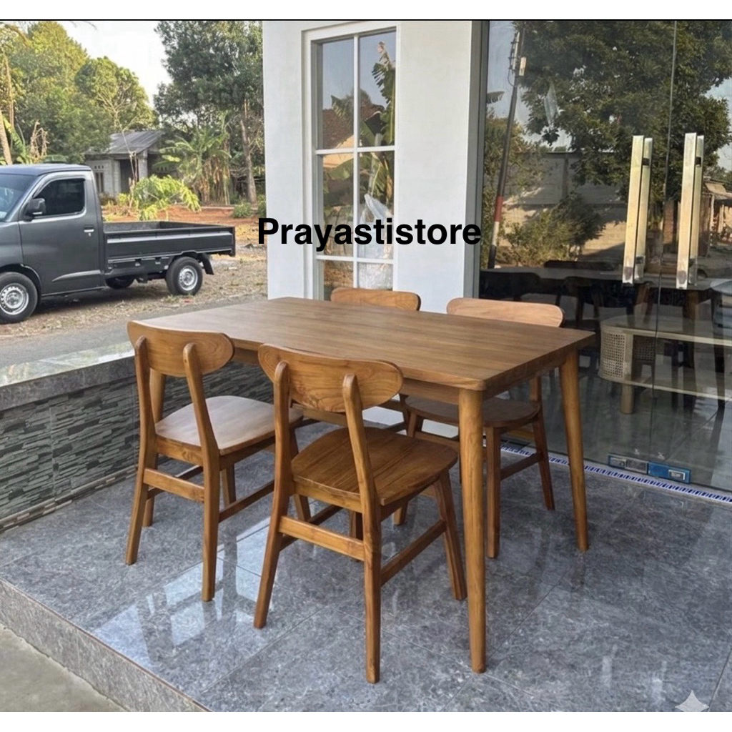 Meja Makan Minimalis Kayu Jati Meja Makan Cafe 4 Kursi Jati Meja Makan 4 Kursi Kayu Jati