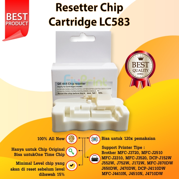 Resetter Chip Cartridge Brother LC583 LC539 LC535 Printer J3520 J3720