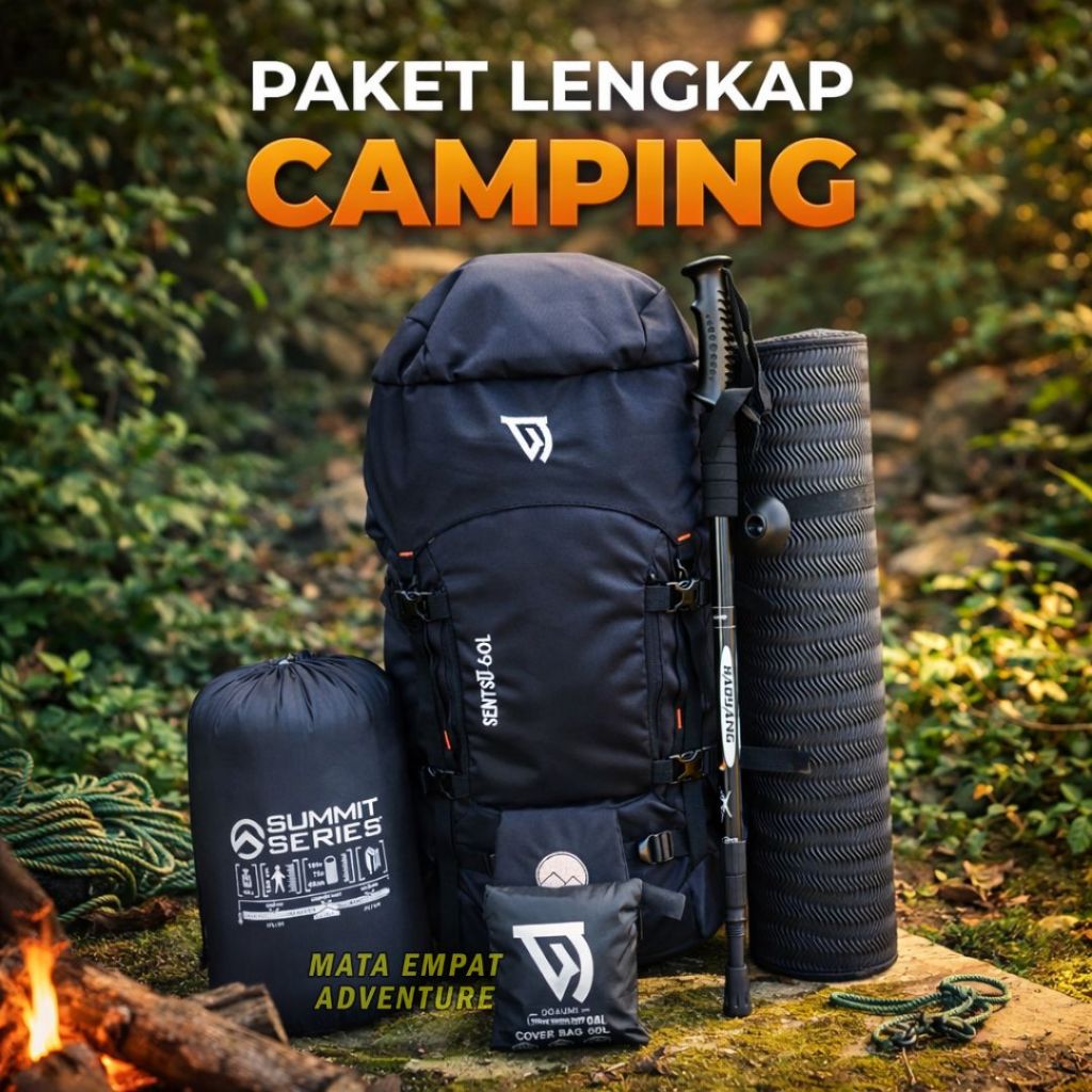 [ PAKET LENGKAP CAMPING ] TAS RANSEL GUNUNG CARRIER 60 LITER  TAS PENDAKI GUNUNG HIKING ADVENTURE