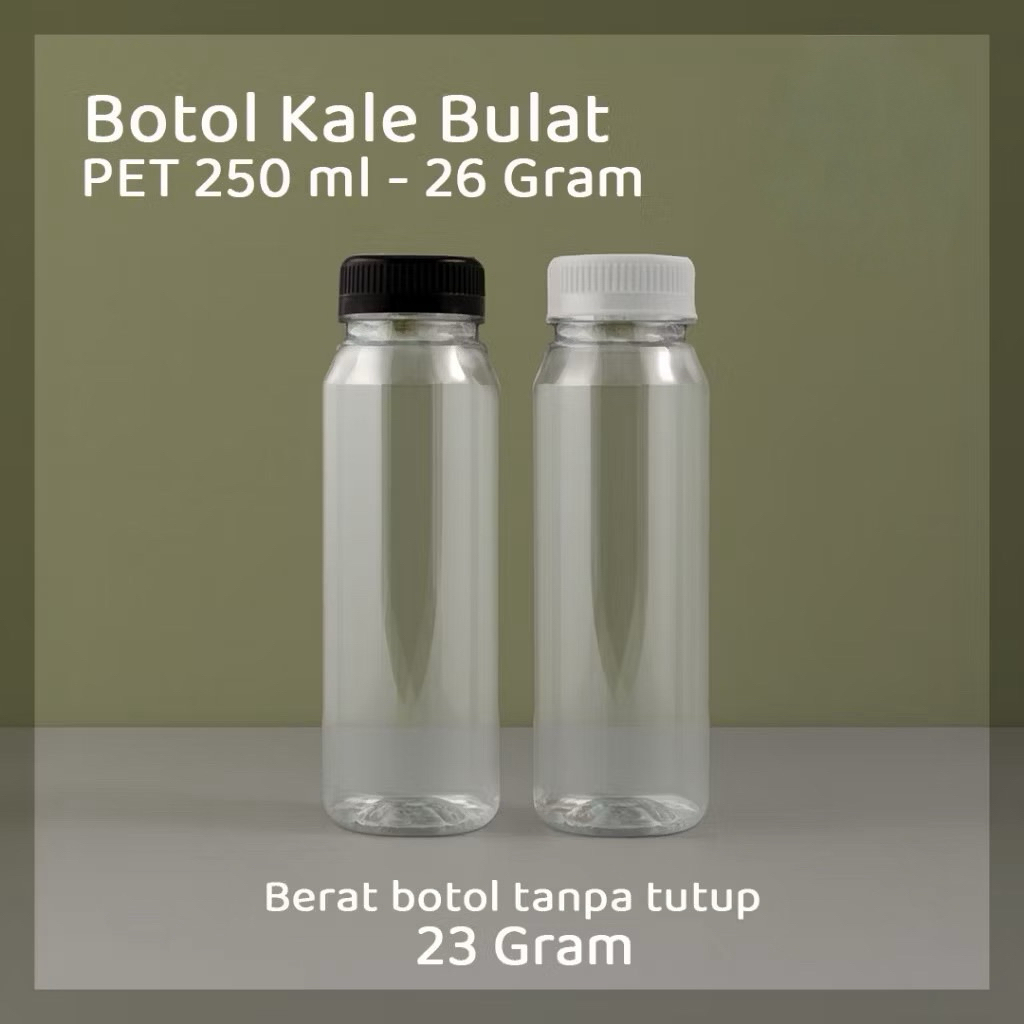 Botol plastik Kale 250ml 26 Gram - Botol Plastik 250ml Kopi - Botol Kemasan Plastik Ukuran 250ml