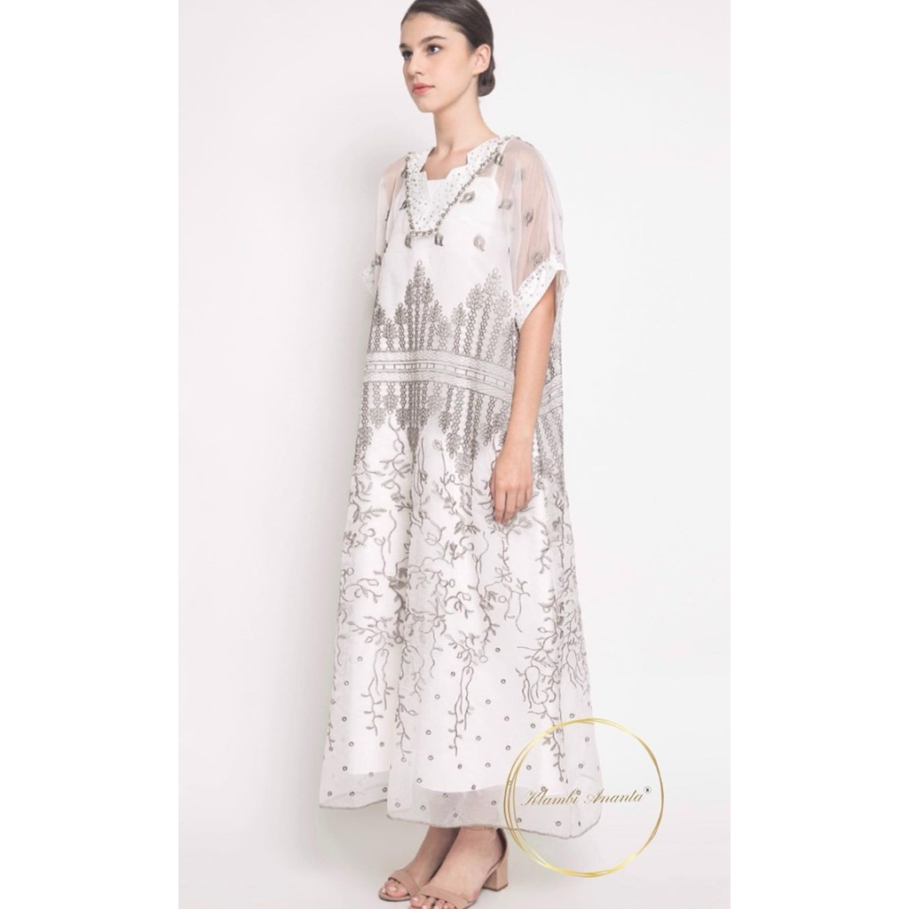 Sewa Jana Dress Klambi Atelier White Putih Kaftan | Sewa dress | dress rental kina seliyane gayatri