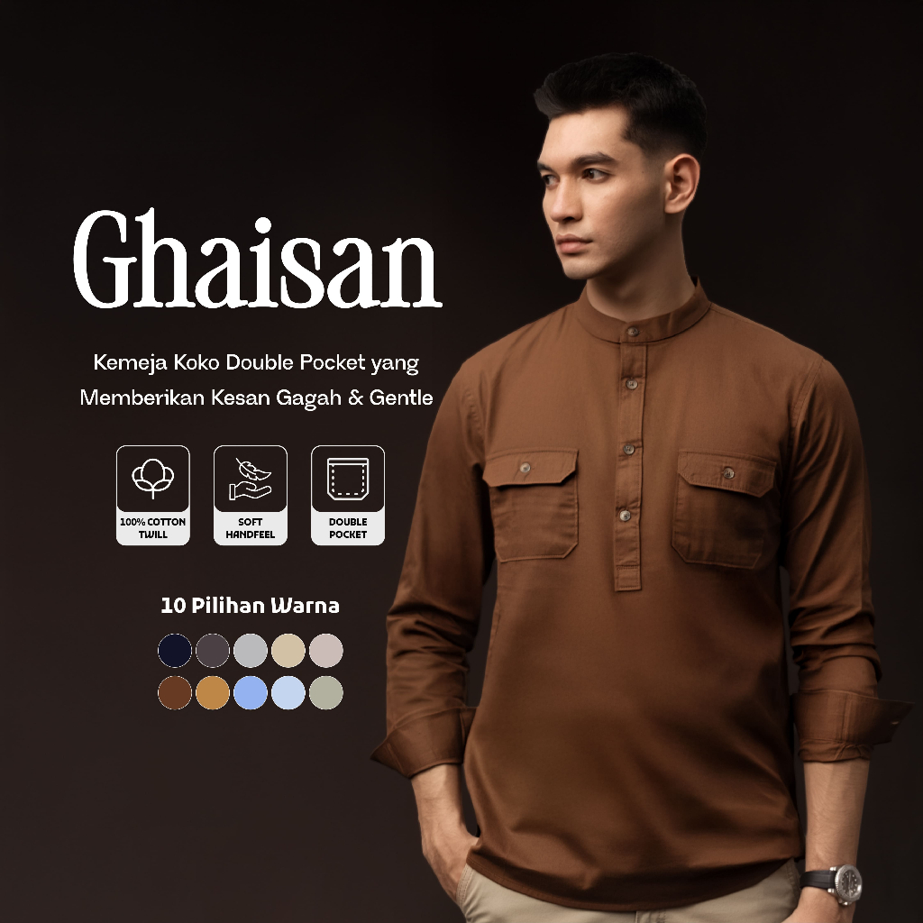 Kemeja koko Collarless shirt OXCON GHAISAN