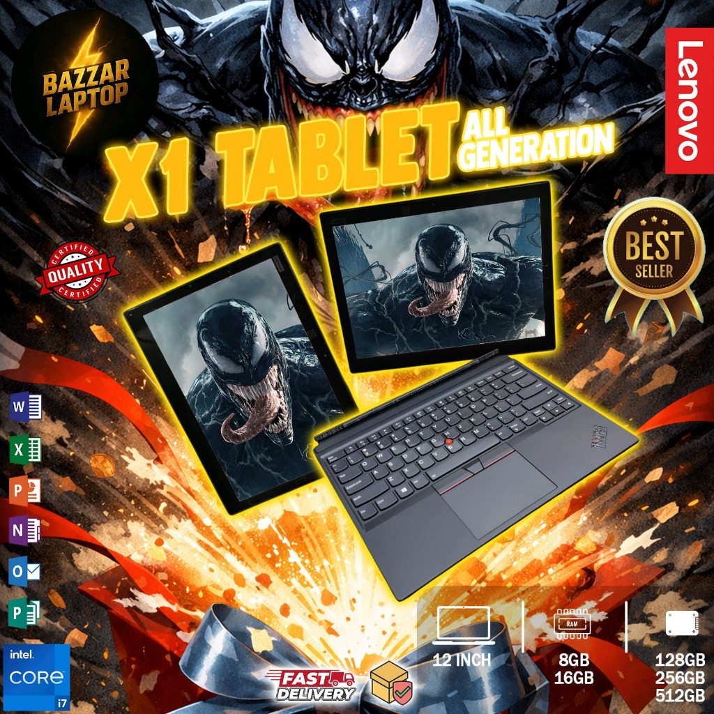 Lenovo Thinkpad X1 Tablet G3 Core I7 | I5 RAM 16GB SSD UP TO 1TB Murah