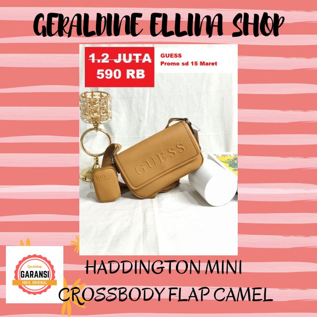 Tas sling bag Guess wanita original 100% seri HADDINGTON MINI