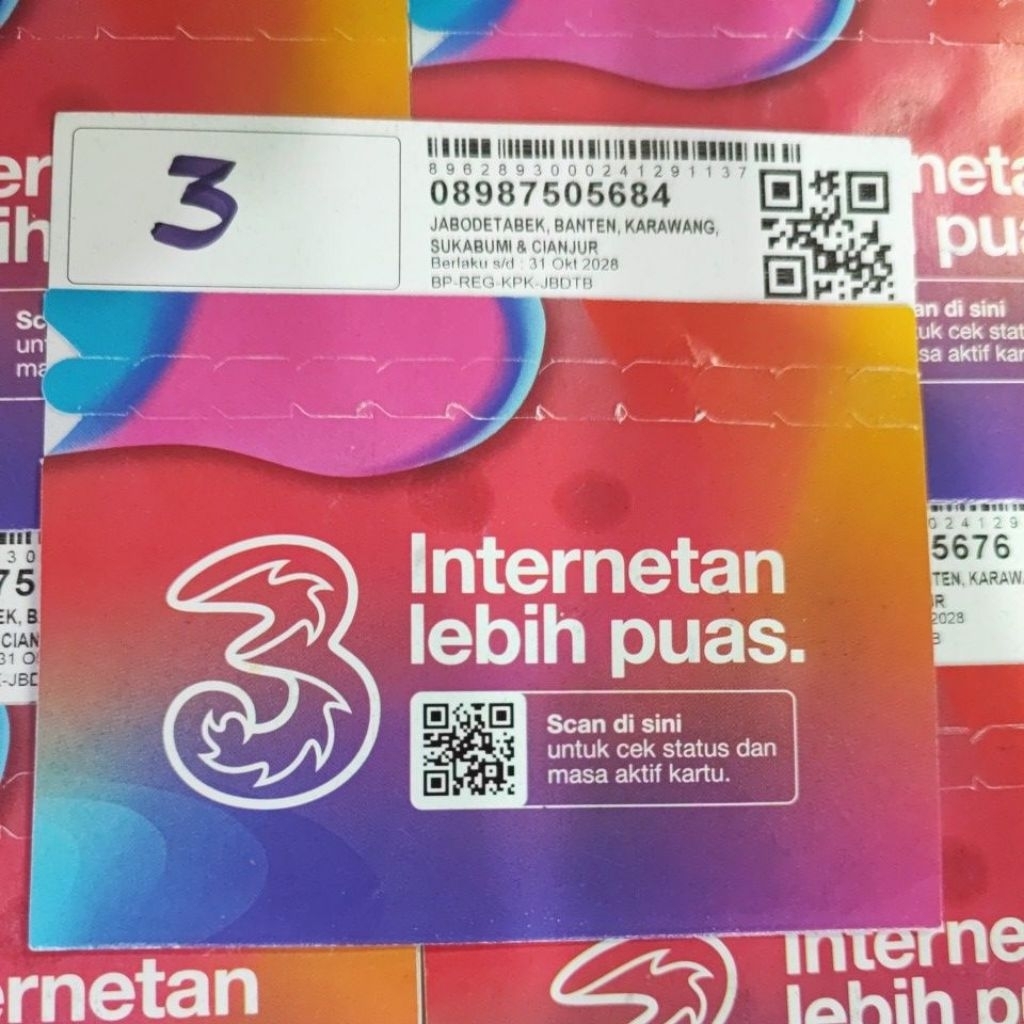 Kartu tri kuota 3gb jabotebek