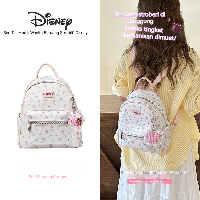 Tas Ransel Original Disney Lotso Wanita Mini Backpack Fashion Pink | Tas Punggung Cute Free Box