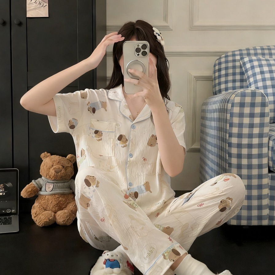 Baju Tidur Wanita Piyama Wanita Piyama Lucu Piyama Korean Style Soft Cotton Import Katun Halus Piyam