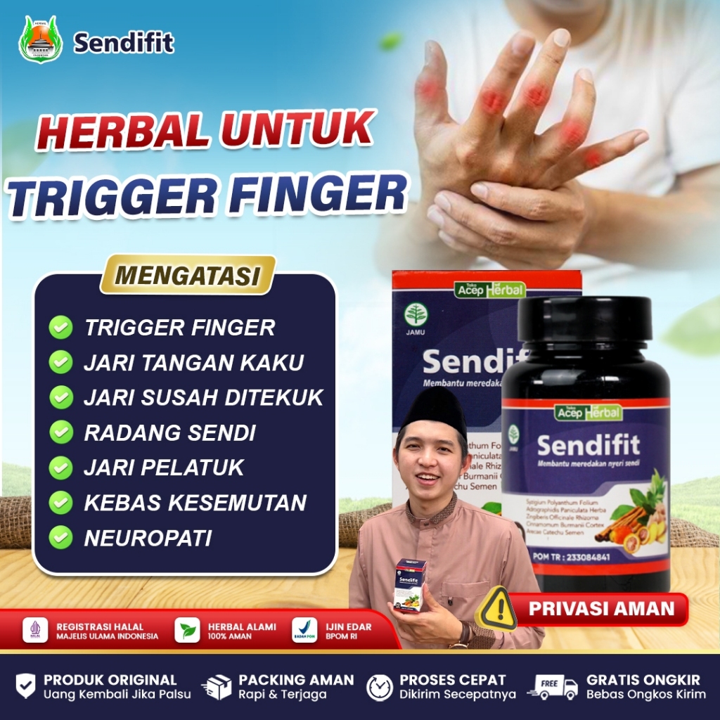 SendiFit Obat Jari Tangan Kaku, Trigger Finger, Jari Tangan Ngilu Dan Sakit, Kaku Sulit Di Gerakkan