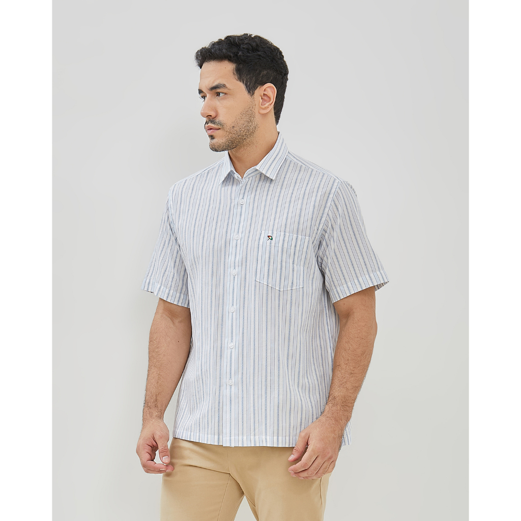 ARNOLD PALMER Kemeja Pria Lengan Pendek Salur Putih Pria - P-EBCE06-N1