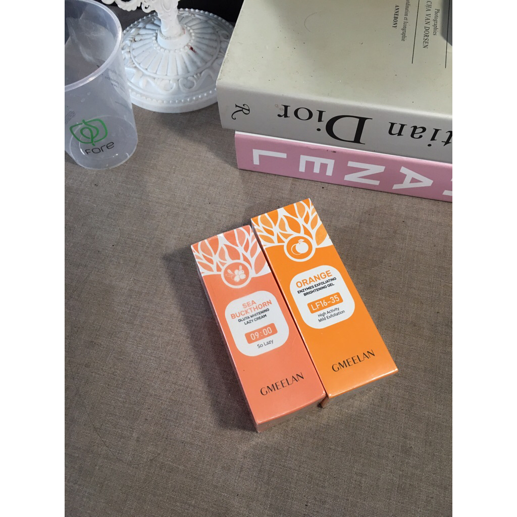 gmeelan orange brightening gel & gmeelan lazy cream