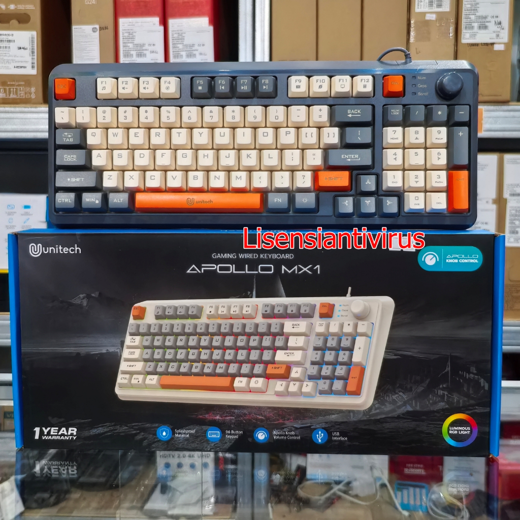 Keyboard Gaming Membrane RGB Unitech Apollo MX1 Wired Keyboard Rainbow Backlight