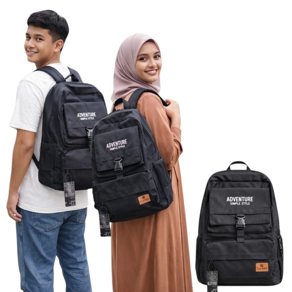 Tas Ransel Adventure Pria | Model Simple & Kuat | Backpack Harian