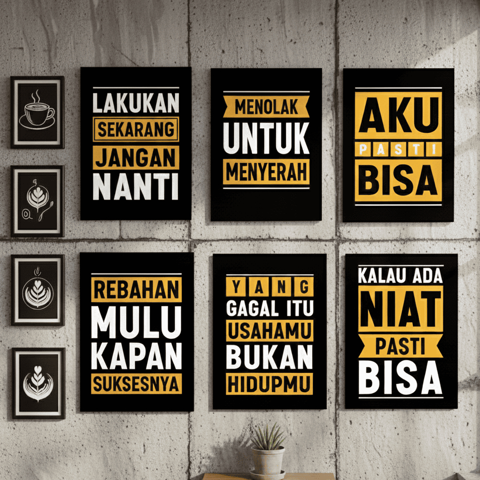 Dekorasi Dinding MDF Quote Motivasi Estetik 30x20 cm