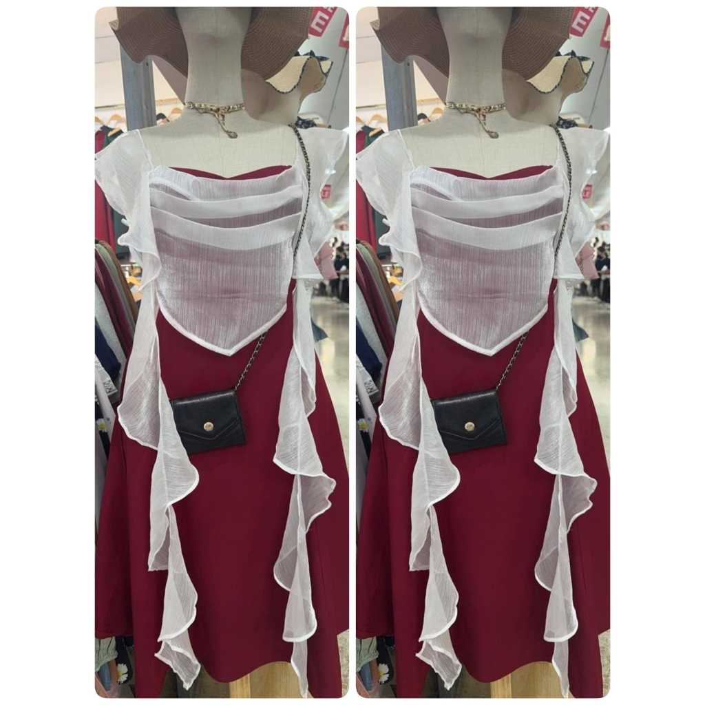 Jimiso - 814 / Long dress bigsize / Gaun pesta lengan sabrina / Dress panjang wanita lengan sabrina 