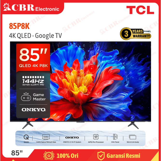 TV TCL 85 Inch LED 85P8K (4K QLED  – Google TV)