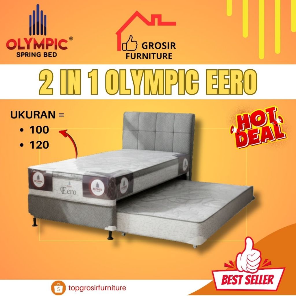 2IN1 SPRINGBED OLYMPIC EERO PLUSHTOP - GRATIS PEMASANGAN
