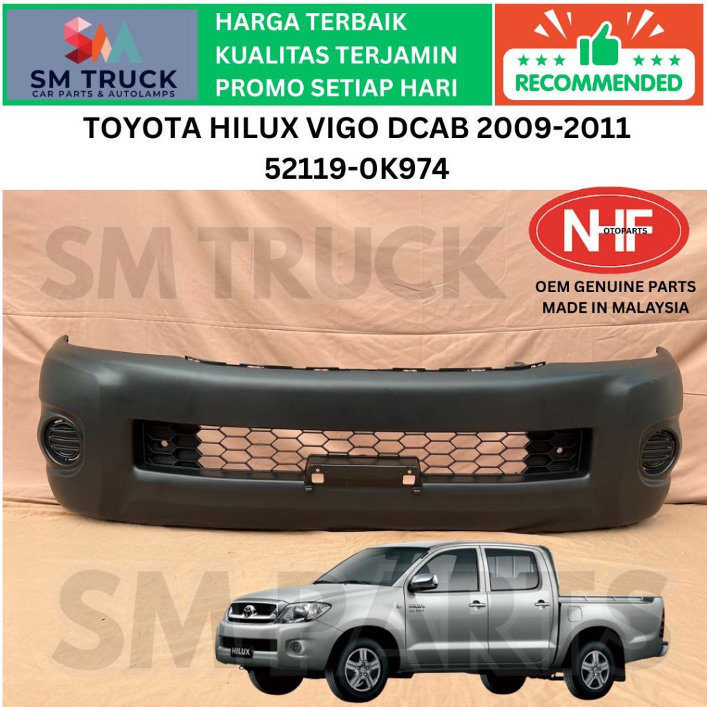 (OEM MALAYSIA) BUMPER BEMPER DEPAN HILUX VIGO FACELIFT 2009 2010 2011 SINGLE CABIN DOUBLE CABIN BARU