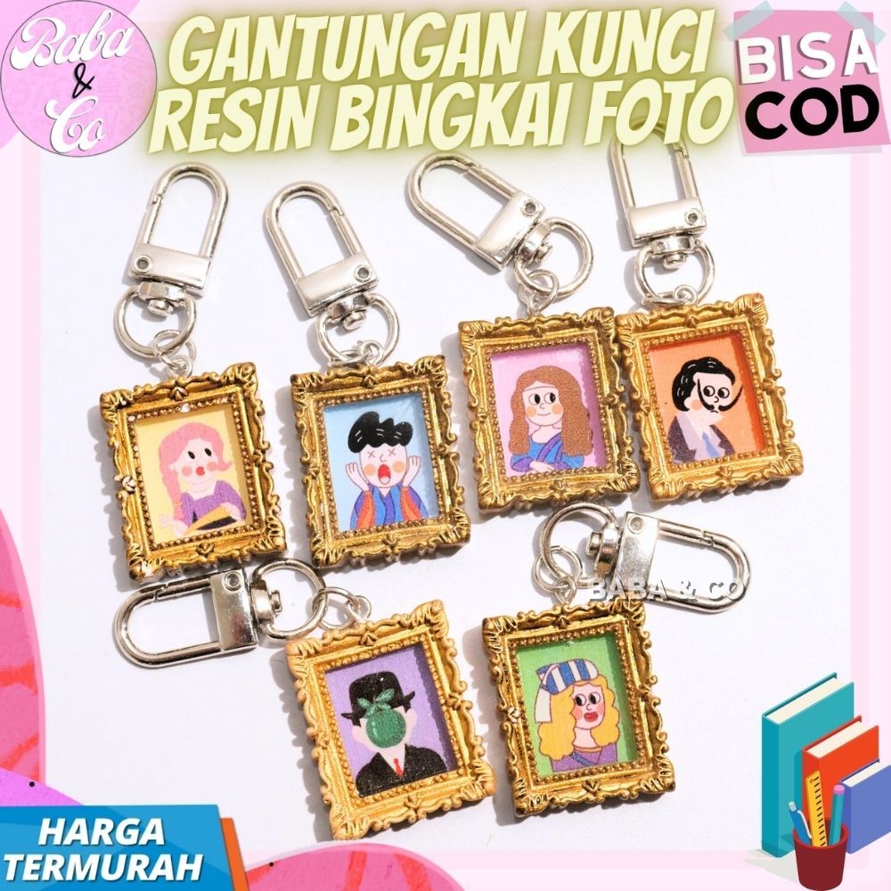GANTUNGAN KUNCI RESIN BINGKAI FOTO LOT KLIP LOT KAIT RESIN BINGKAI FOTO IMUT UNIK MURAH COD GANCI RE