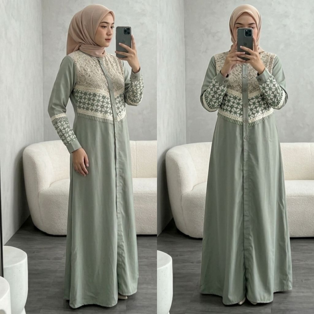 Gamis Batik Amora/Gamis Batik Katun Premium/Gamis Batik Pesta/Gamis Kondangan/Gamis Muslimah Modern/