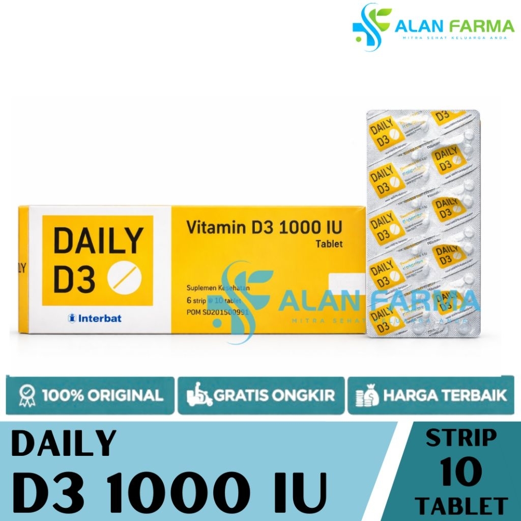 Daily D3 1000 iu Tablet by Interbat | Vitamin D3 1000 iu