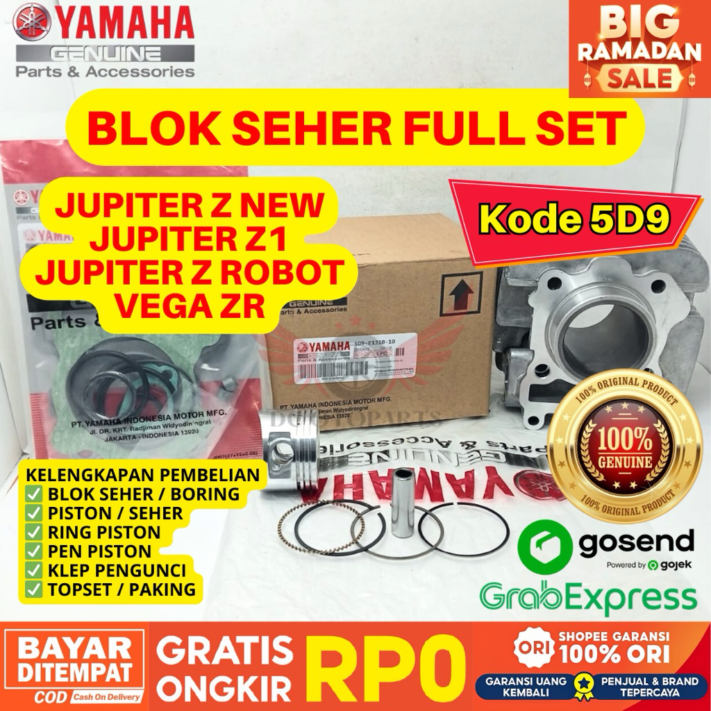 5D9 BLOK SEHER FULL SET JUPITER Z ORIGINAL YAMAHA GENUINE PARTS, PAKET BLOK SEHER JUPITER Z, BLOK SE