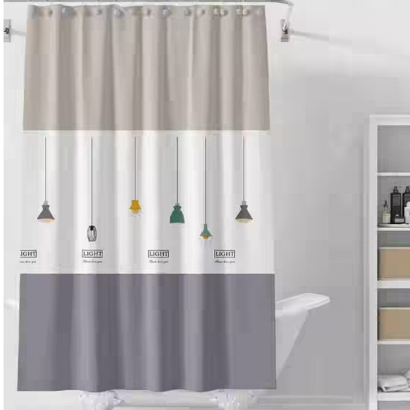 Tirai Shower Kamar Mandi Anti Air Tebal  PEVA 180cm TIANG TIRAI KAMAR MANDI Premium Murah