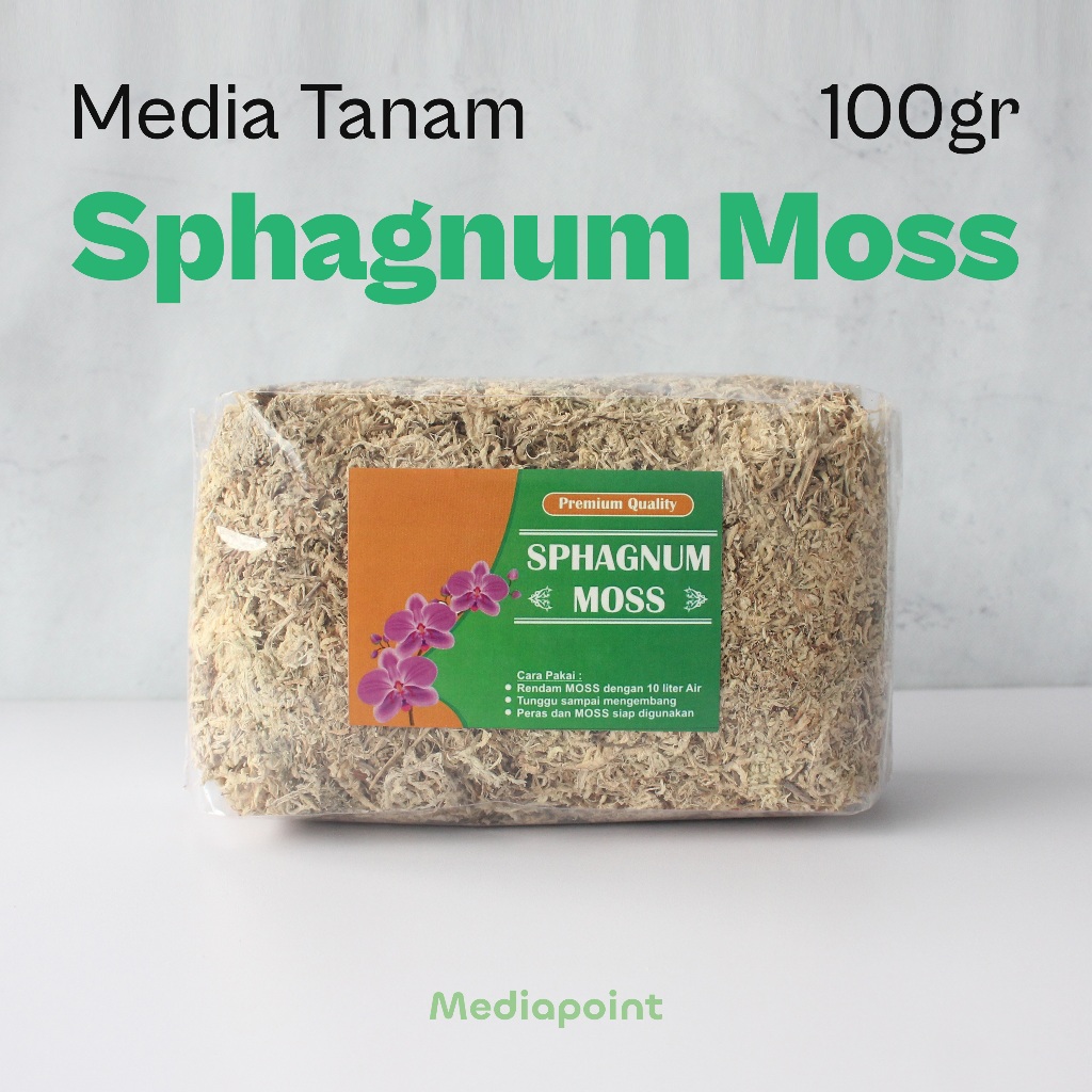 Mediapoint - Sphagnum Moss Premium Media Tanam Chile Sphagnum Moss Putih 100gram