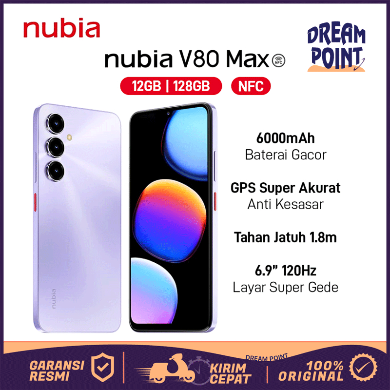 Nubia V80 Max 6/128GB HP Murah Original 100% Handphone 1 Jutaan Ponsel Android Terbaru 2025 Garansi