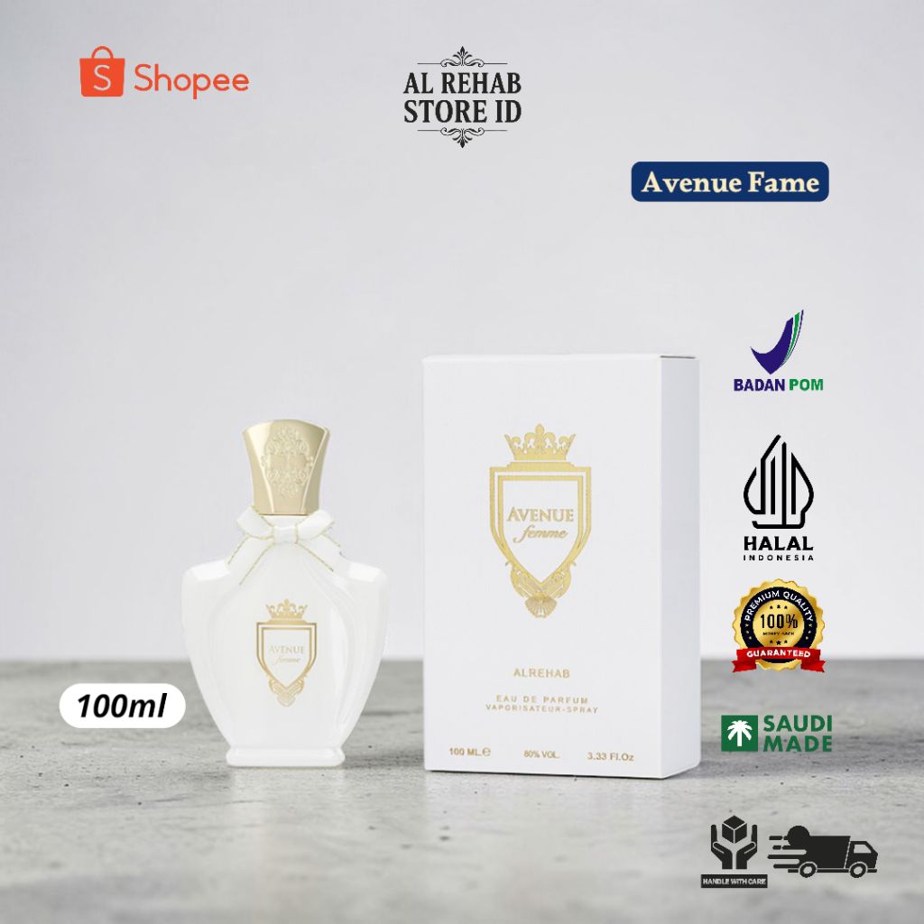 Parfum Spray Al REHAB AVENUE FAMME BPOM 100ml l Eau De Parfume| Original Berizin BPOM