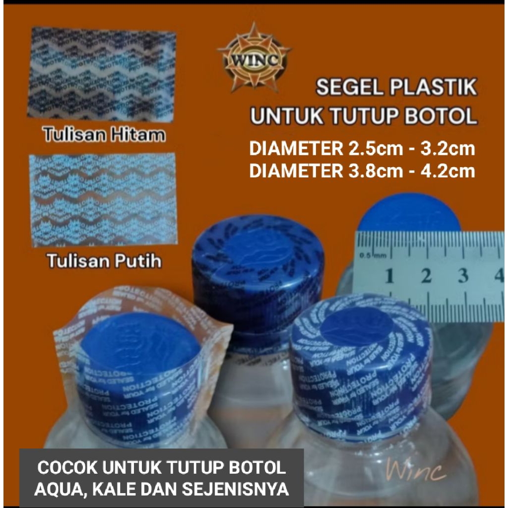 Segel Plastik Untuk Tutup Botol Diameter 3cm dan 4cm Segel Plastik Tutup Botol Aqua, Kale || 50pcs