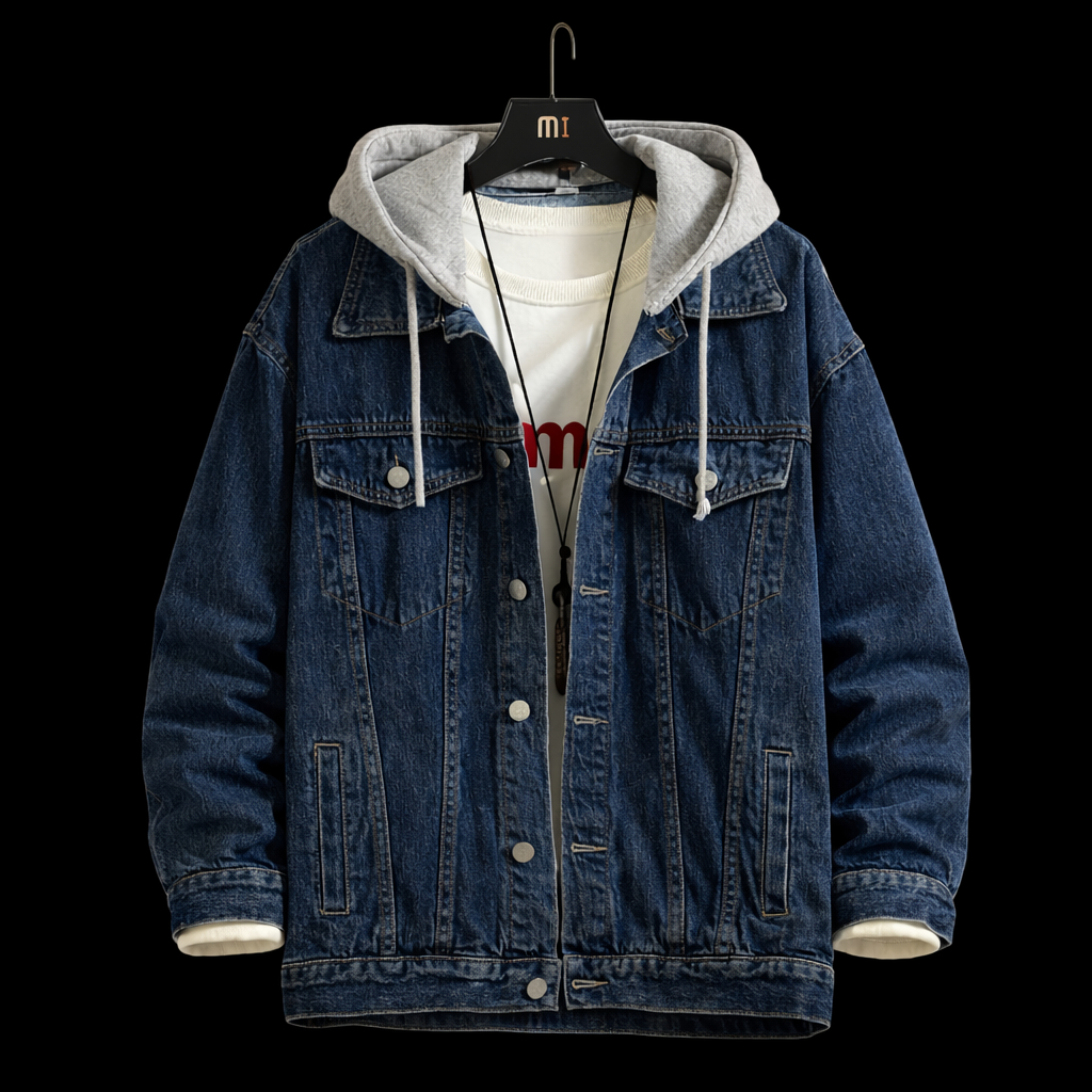 Jaket Jeans Hoodie Pria M-XXXL / Jacket Denim Jumbo / Jaket Jeans Distro / Jaket Jeans Hoodie Distro