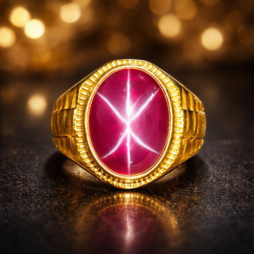 BATU CINCIN PERMATA NATURAL RUBY AMERICAN STAR 6 RAY KODE 03581