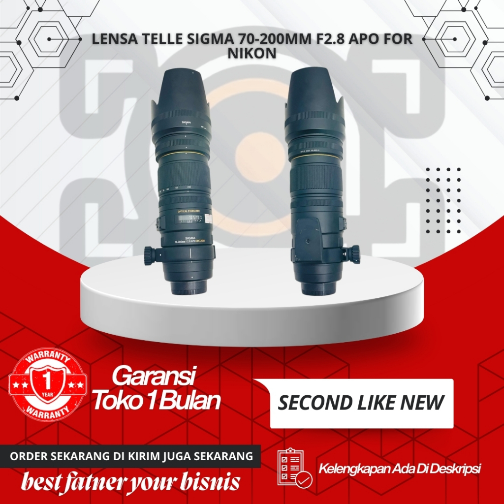 LENSA TELLE SIGMA 70-200mm F2.8 APO DG HSM FOR NIKON OPTICAL STABILIZER LIKE NEW