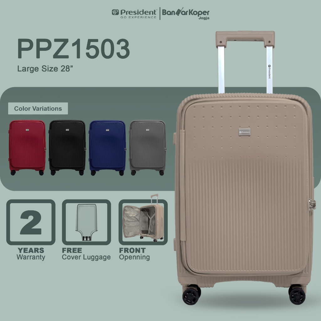 President PPZ1503 Original Koper 28 Inch Hardcase PP TSA Expandable Frontload