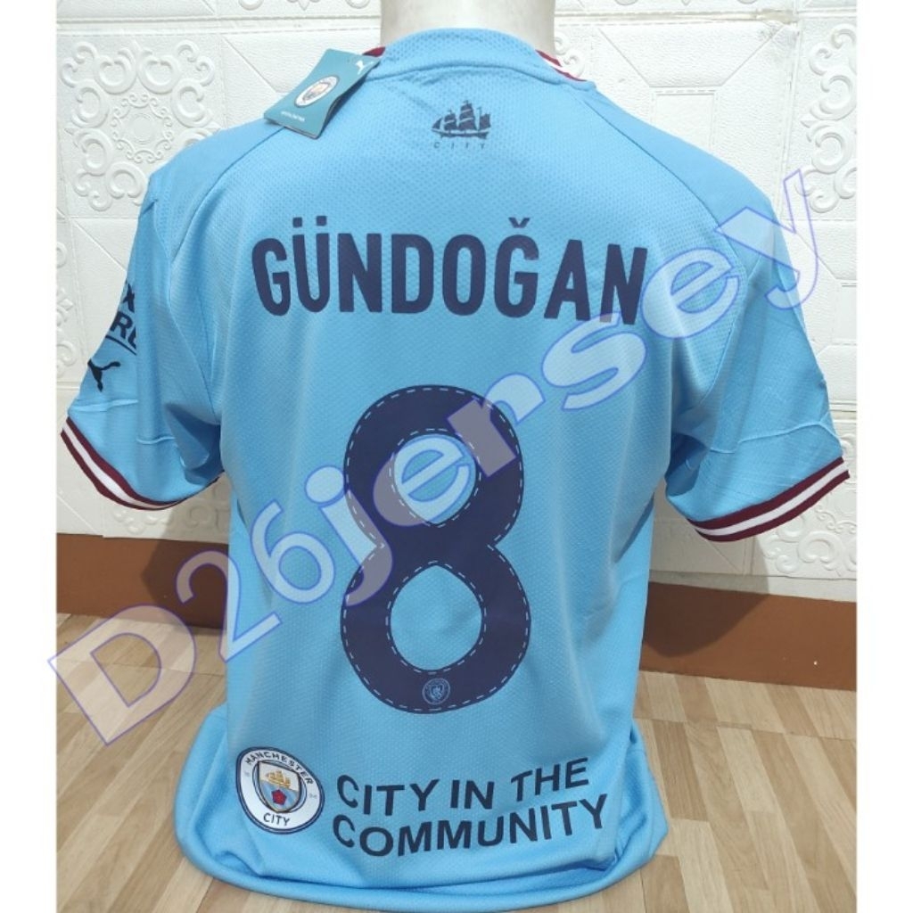 Jersey MayYnN. CitTiyY_ Home FA Cup Final 2023 + Cetak Nama Nameset GUNDOGAN 8 / Custom suka suka Fo