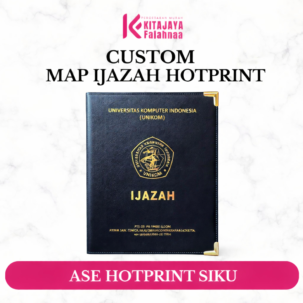 Map Ijazah Custom Logo Sekolah – Emboss Nama | Tebal Premium | Cocok Wisuda & Kelulusan