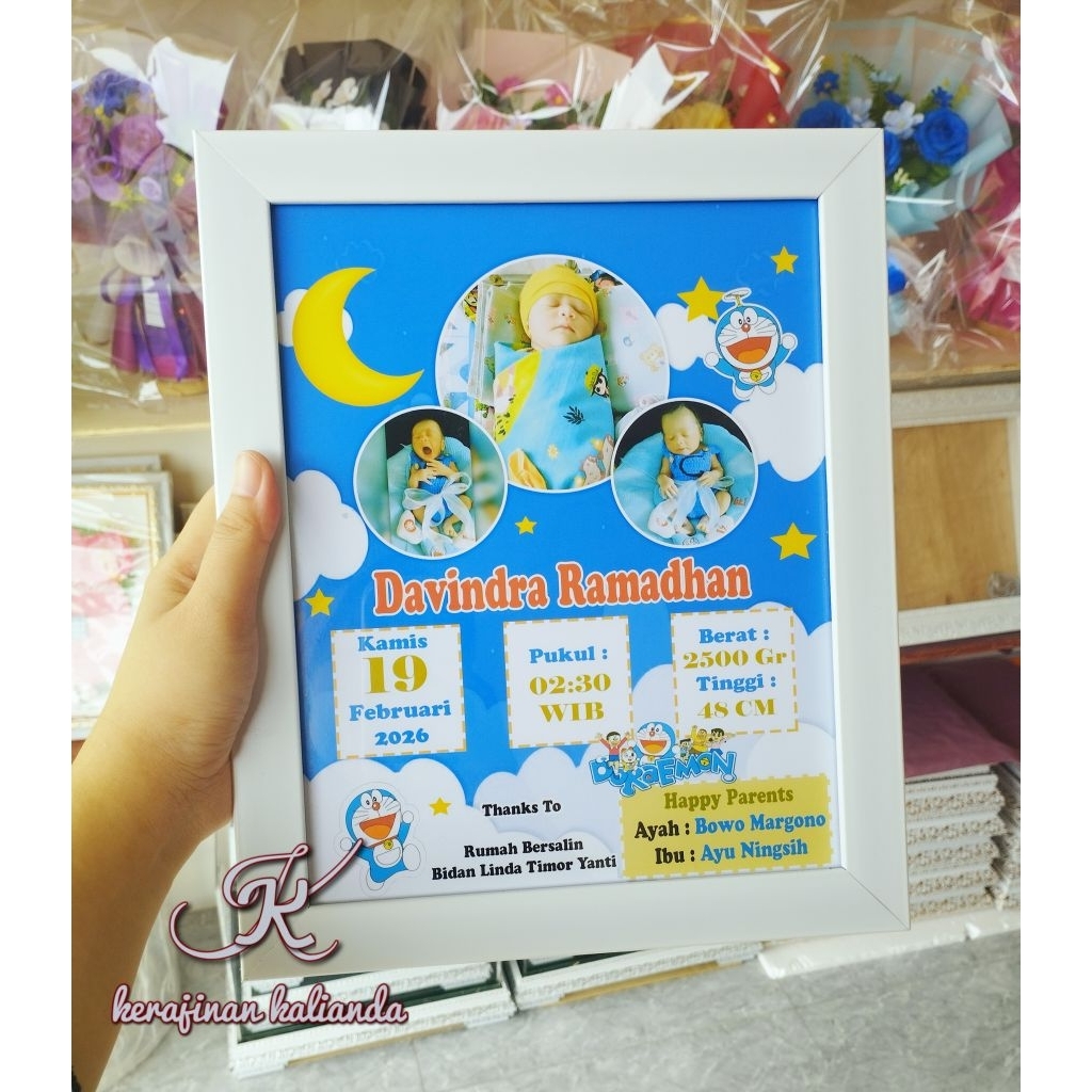 frame biodata bayi / kado bayi / data anak
