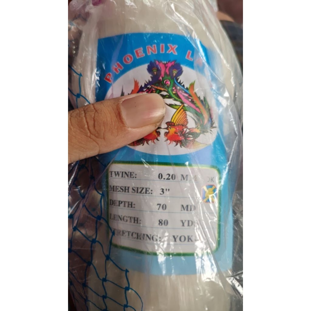 jaring ikan 3 inch 0.20 70md/80ydS yoko / jaring berdiri