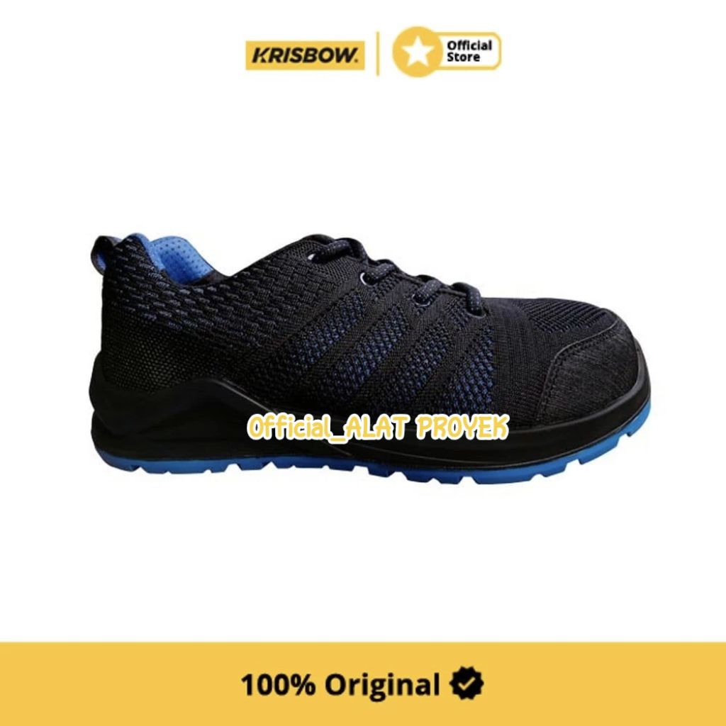 Krisbow Sepatu Safety Shoes Auxo Ukuran 44 - Hitam/Biru