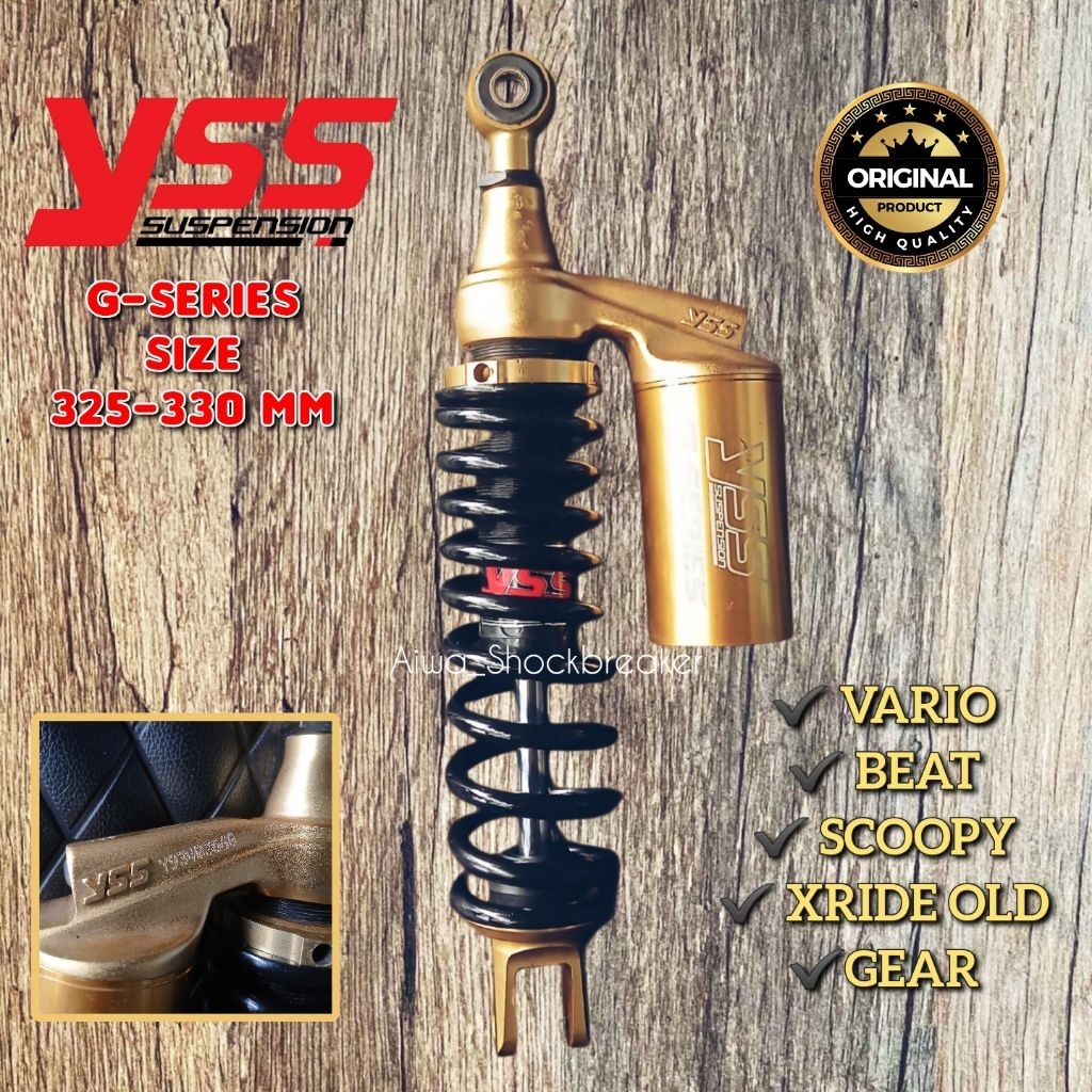 Original YSS G Series Size 325-330 mm Shockbreaker matik Beat Vario Scoopy xride empuk kokoh