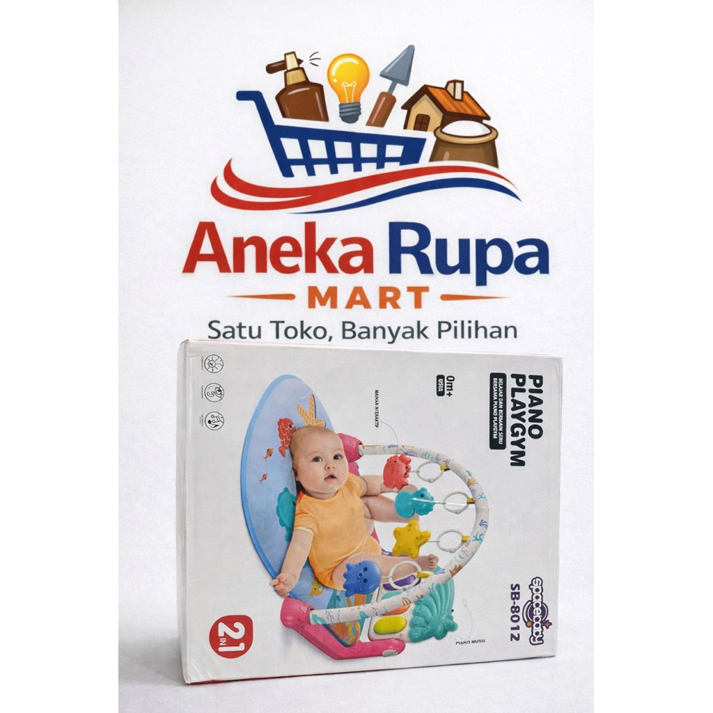 Piano Playgym Bayi 2in1 Baby Playmat Piano Musik Mainan Edukasi Bayi 0+ Bulan Karpet Mainan Bayi
