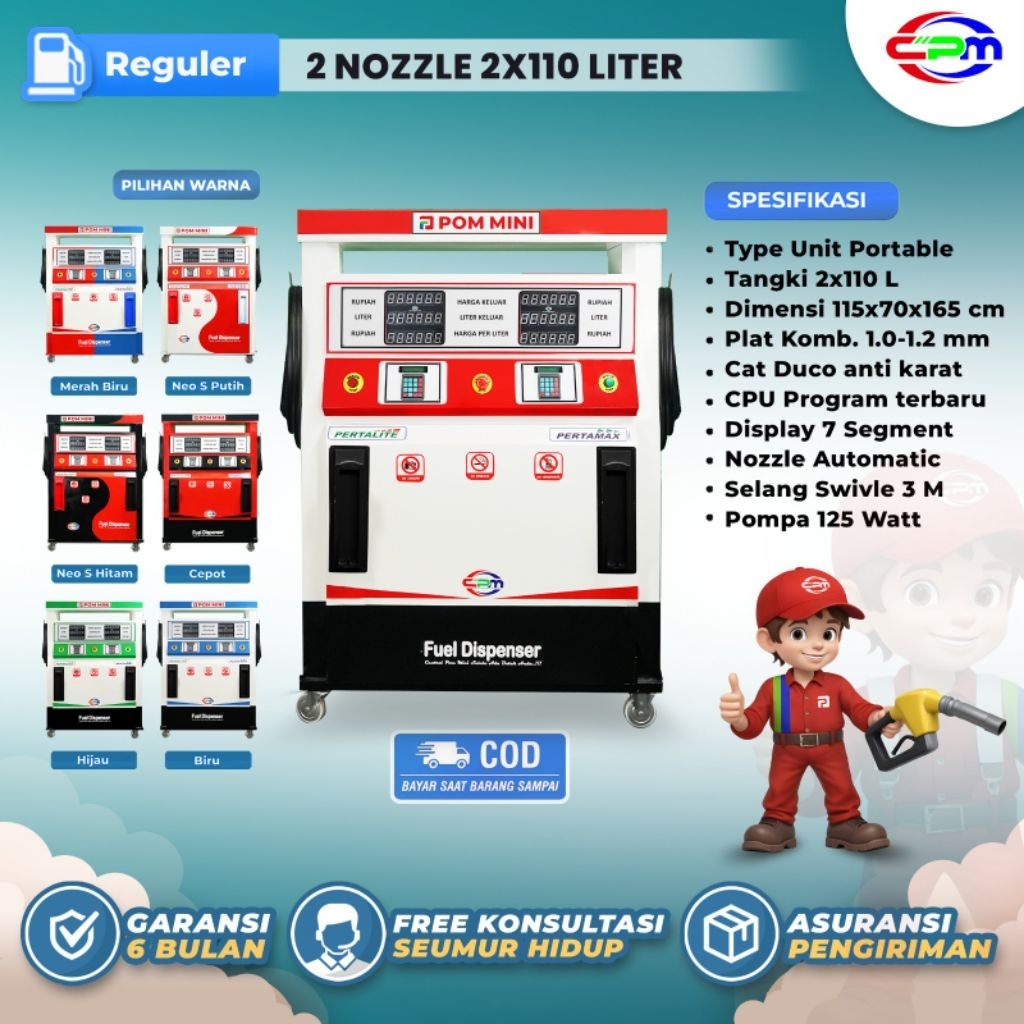 POM MINI / PERTAMINI DIGITAL 2Nozzle 110Lx2 Murah Berkualitas & Bergaransi