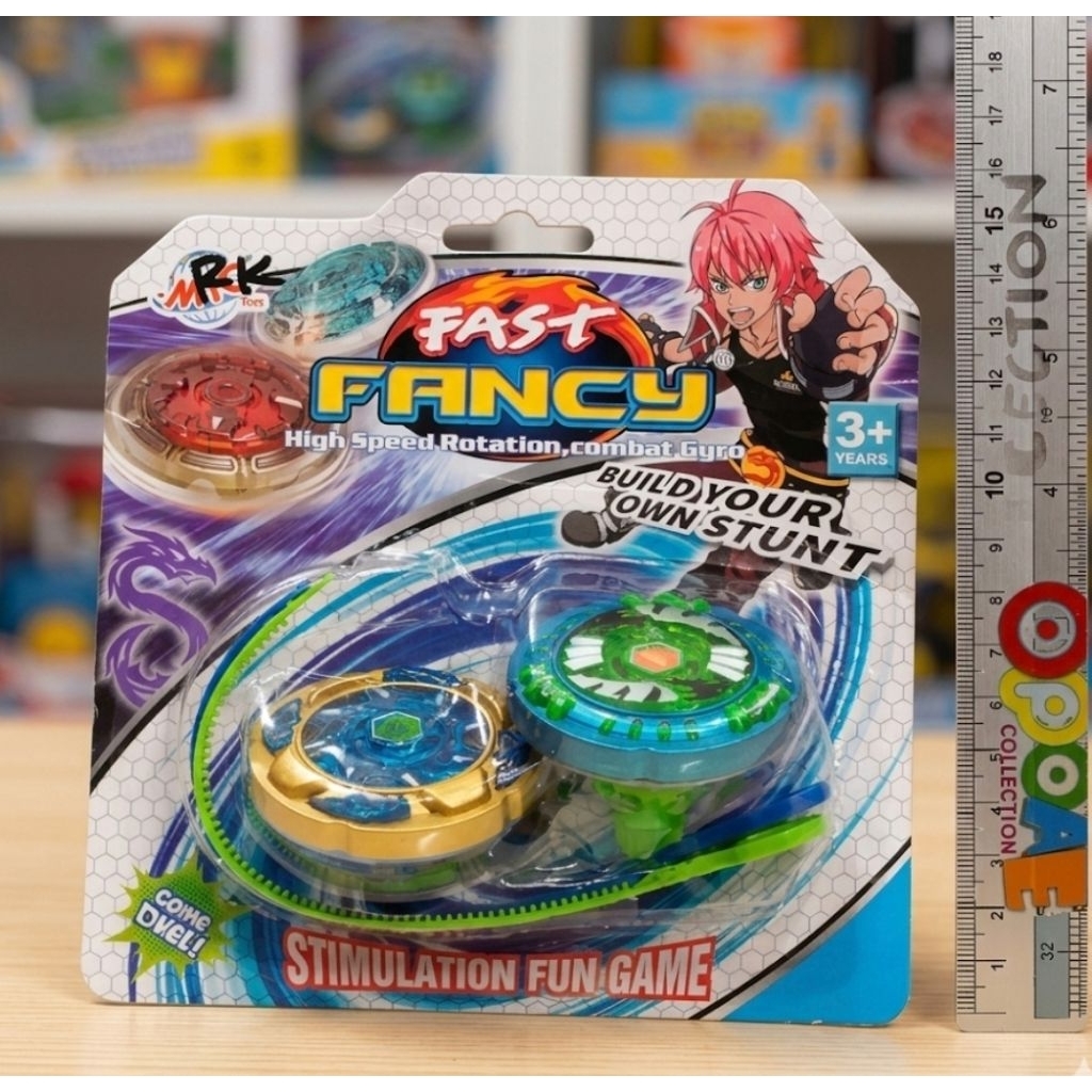 Mainan Anak Gasing Tarik Fast Fancy Combat Gyro Set 2 Pcs - Gangsing Battle Adu Cepat -  TORBLADE FA