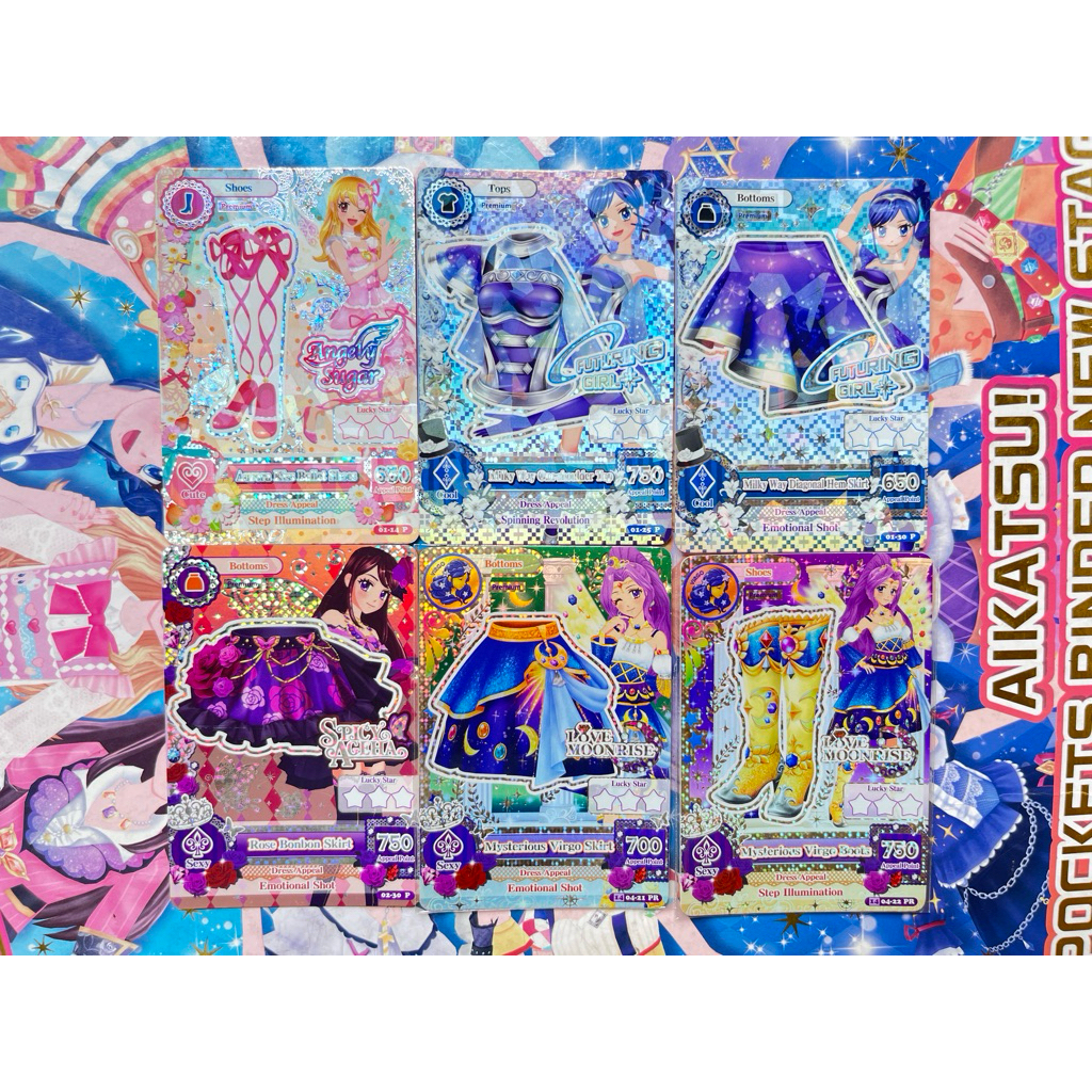 Kartu Aikatsu Rose Bon Bon Bonbon Mysterious Virgo Skirt Milky WayAurora Kiss Ballet Shoes Premium A
