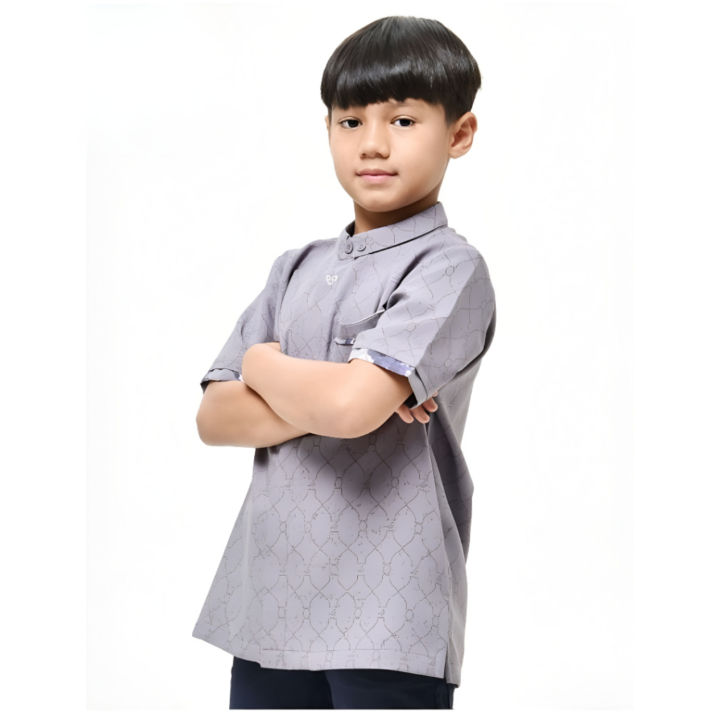 Rabbani Baju Koko Anak - Kemko Anak Huzlah Pdk ORI Warna Hijau Olive