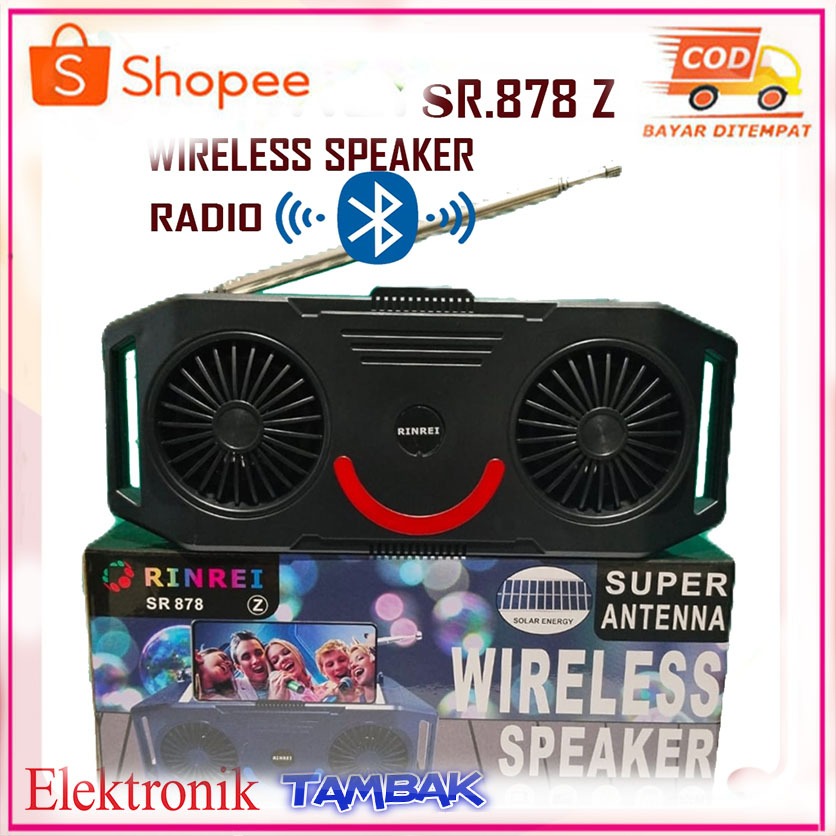 Speaker RINREI SR-878Z Solar Panel Speaker Bluetooth Speaker Radio